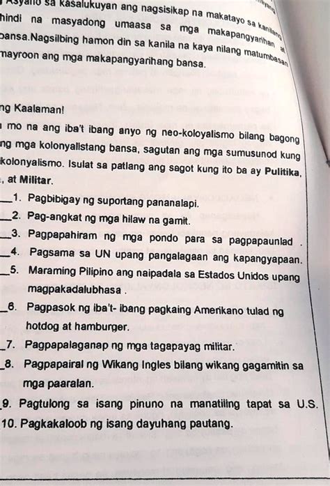 SOLVED Ngayon Na Nabasa Mo Na Ang Iba T Ibang Anyo Ng Neokolonyalismo