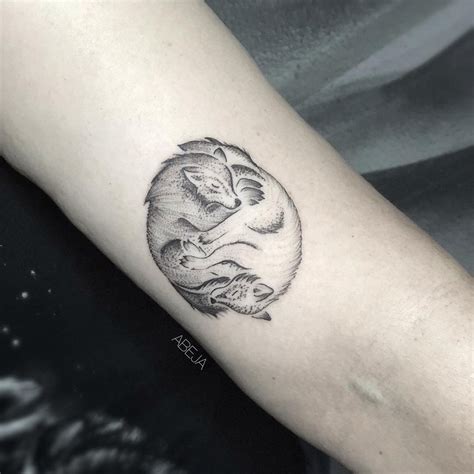 Wolf Yin Yang Couple Tattoo