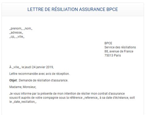 Lettre R Siliation Assurance Habitation Echeance