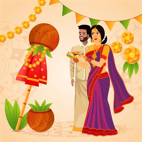 Gudi Padwa Festival | Gudi padwa, Mini canvas art, Easy drawings for kids