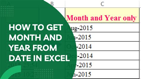 How To Get Month And Year From Date In Excel Earn And Excel