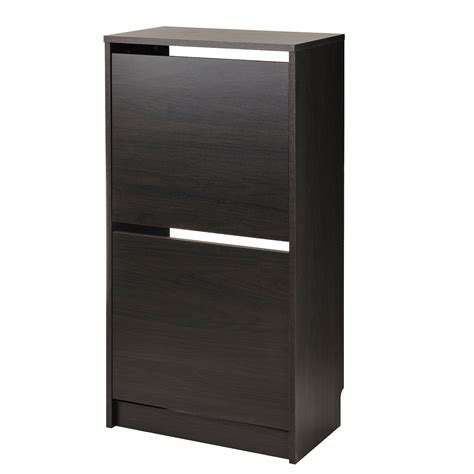 BISSA shoe cabinet with 2 compartments, black-brown, 49x28x93 cm (191 ...