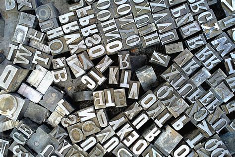 "Old Antique Metal Printing Letters From A Printing Press" by Stocksy ...