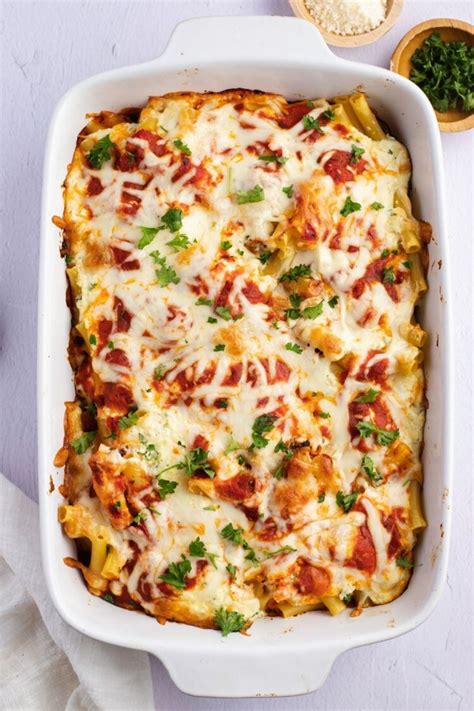 Meatless Baked Ziti Easy Dinner Idea Insanely Good