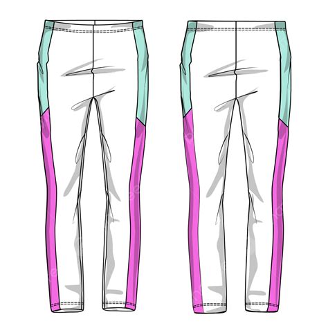 Leggings Pant Vector Illustration Template Front And Back Leggings