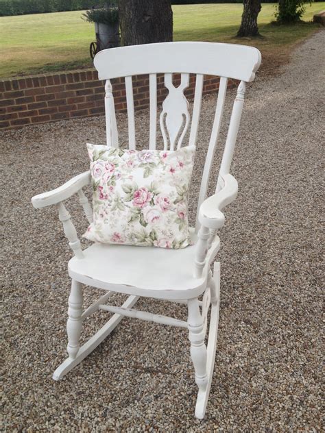 Shabby Chic Rocking Chair Painted In Old White Shabby Chic Rocking