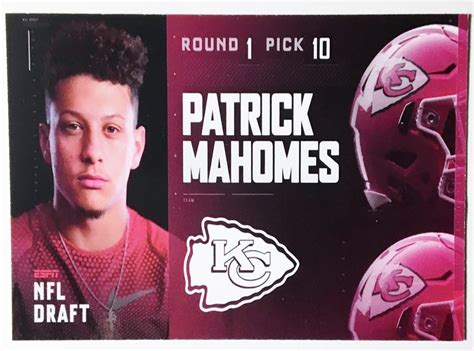 2017 Patrick Mahomes Nfl Draft Super Mvp Custom Mint Etsy