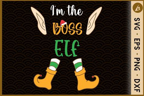 Christmas Elf I'm the Boss Elf Graphic by Liltwas · Creative Fabrica