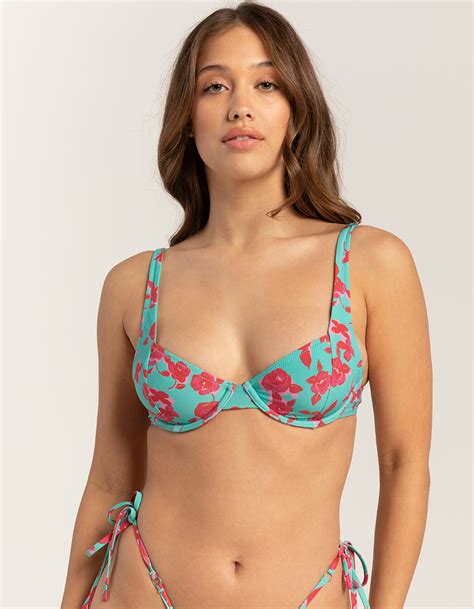 Rhythm Inferna Underwire Bikini Top Blue Combo Tillys