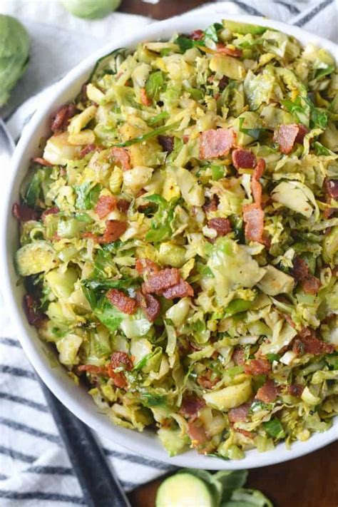 Shredded Brussels Sprouts with Bacon - Butter Your Biscuit