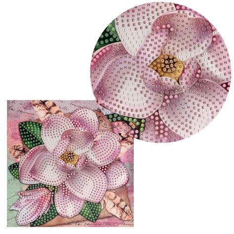 Diamond Painting Gru Karte Magnolie Und Federn Cm X Cm Inkl