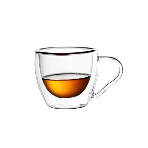 Taza De Vidrio Doble Pared 3 07 Oz 2 Pzas Tazas De Vidrio