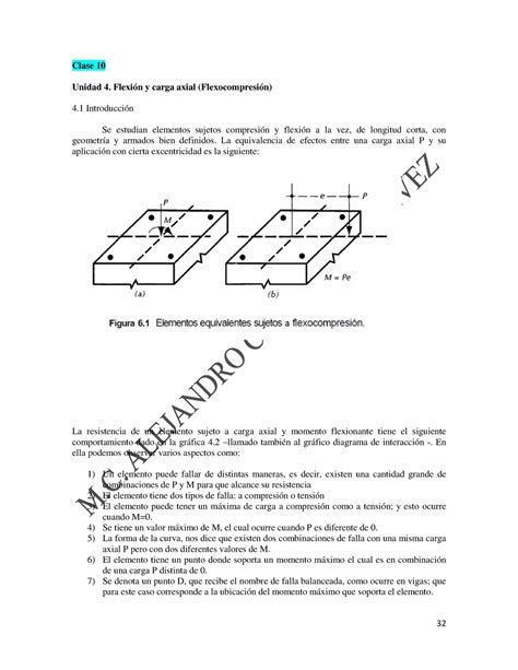 6 Flexión y carga axial Flexocompresión Clase 10 Unidad 4 Flexión