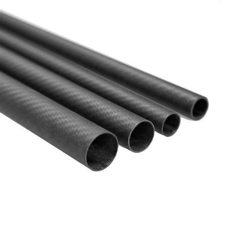 K Twill Round Carbon Fibre Tubes Poles With Roll Wrapping