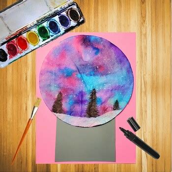 Snow Globe Art Projects | Winter Art Projects by Down in the Art Room