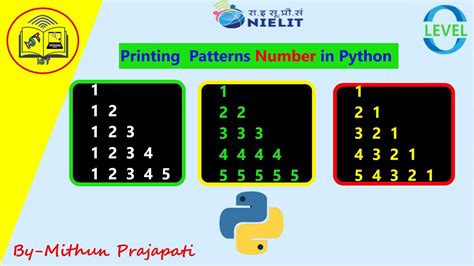 Python 22 Printing Patterns In Python Number Pattern Printing Number In Pyramid Shape Youtube