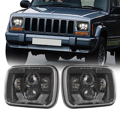 5x7 Led Projector Headlights 1984 2001 Jeep Cherokee XJ Led Headlights