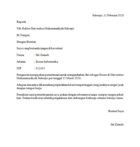 Surat Pengunduran Diri Dari Sekertaris Rt 35 Contoh Surat Riset