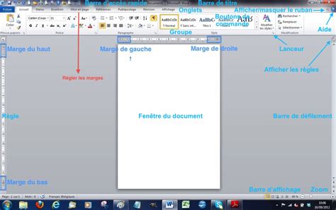 Module 1 Initiation Présentation Des éléments De La Fenêtre Word 2010