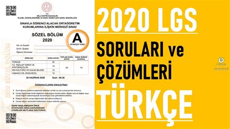 2020 Lgs TÜrkÇe Sorulari Ve ÇÖzÜmlerİ AÇiklamali Anlatim Youtube