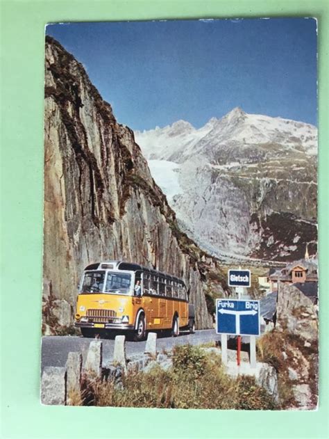 Ak Postauto Autobus Saurer Fbw Gletsch Grimsel Grimselpass Kaufen Auf