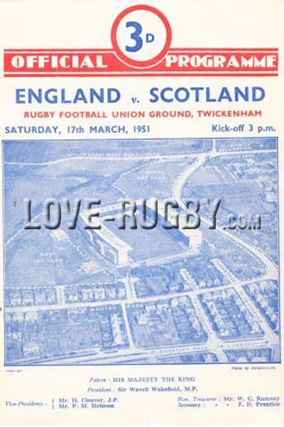 England v Scotland Rugby Programme 1951 | 1951 England Scotland Rugby ...