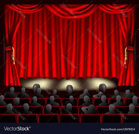 Theatre with audience Royalty Free Vector Image