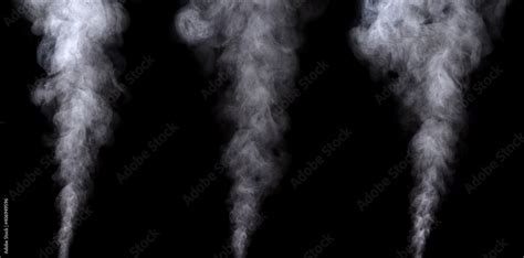 smoke steam isolated black background Stock Photo | Adobe Stock