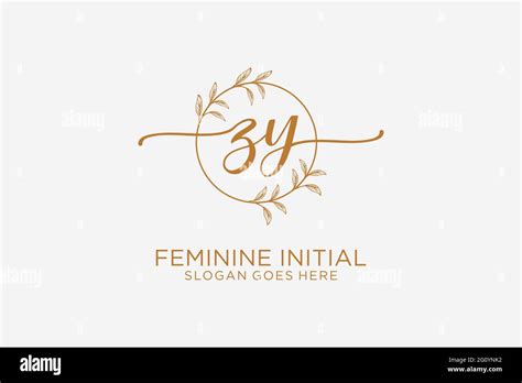 ZY Beauty Monogramm Und Elegantes Logo Design Handschrift Logo Der