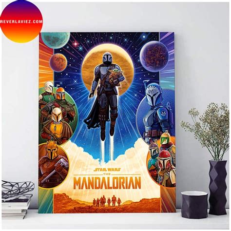 The Mandalorian Official Poster Of Star Wars Wall Decor Poster Canvas