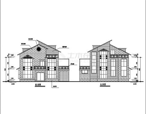 几套新小户型别墅住宅楼建筑设计施工cad图纸（含说明）图纸设计说明土木在线