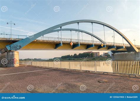 Bridge Over Oder River in Frankfurt Oder. Stock Image - Image of ...