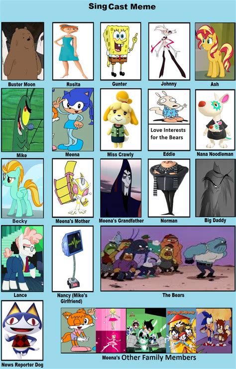 My Sing 1 Cast Meme 12-18-23 by sweetheart1012 on DeviantArt