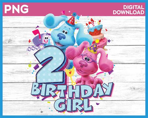 Blues Clues Birthday Girl Age 2 Png Image Birthday Boy Image Etsy