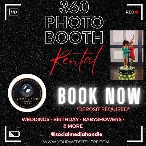 360 Photo Booth 360 Flyer Party Flyer Edit Canva Template Etsy