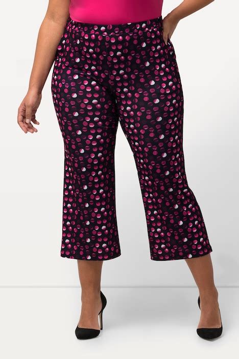 Pantalon 7 8 en jersey jambe large Imprimé à pois Taille élastique