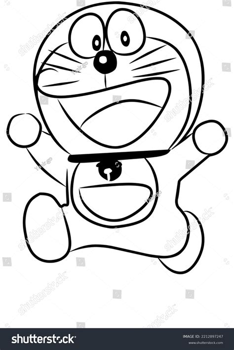 Line Art Doraemon Happy Smile Stock Illustration 2212897247 | Shutterstock