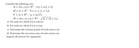 Solved Consider The Following Sets A { X1 X2 € R2 [x1]