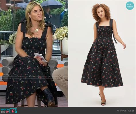 Wornontv Jennas Black Floral Tie Strap Dress On Today Jenna Bush