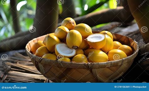 The Malayan Yellow Dwarf Coconut Royalty Free Stock Photography