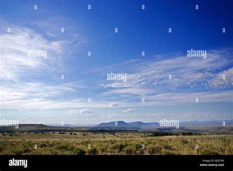 Karoo Highveld Scenery In The Mountain Zebra National Park Stock Photo