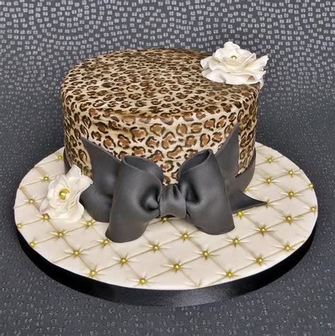 Leopard Print Birthday Cake Decorated Cake By Pam Cakesdecor