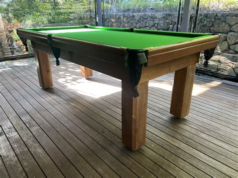 NPC Pool Table 7ft Brazilian Slate Top Black with Strachan Silver cloth