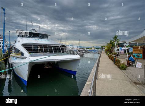 Tour Boats And Island Ferries Tied Up At Port Facilities Port Denarau