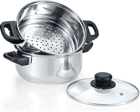 Concord Quart Stainless Steel Piece Steamer Cookware Set Features