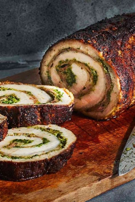 Pork Loin Stuffed With Pesto And Prosciutto Recipe Pork Roulade Tenderloin Recipes Pork