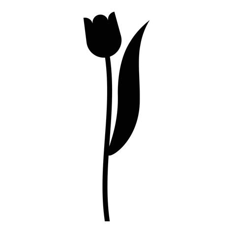 Blume Tulpe Pflanze Silhouette Symbol Farbe Schwarz Vektor Illustration