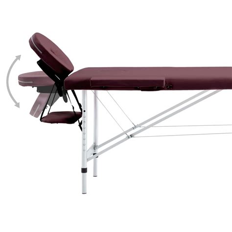 Vidaxl Table De Massage Pliable 2 Zones Aluminium Violet Vin Vidaxl Fr