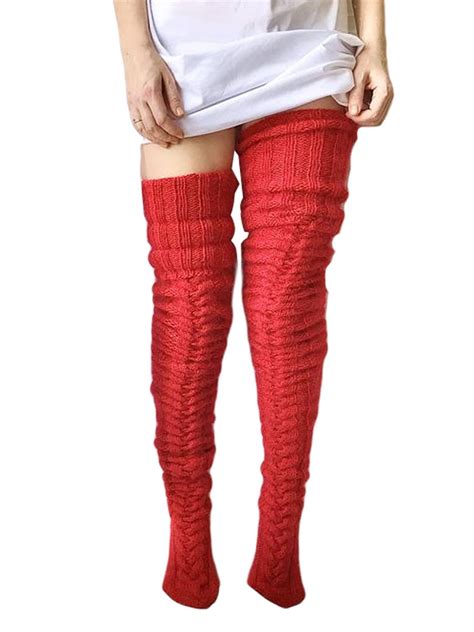 Aunavey Women Wool Stockings Casual Long Boot Socks Over Knee Thigh Stocking Leg Warmers