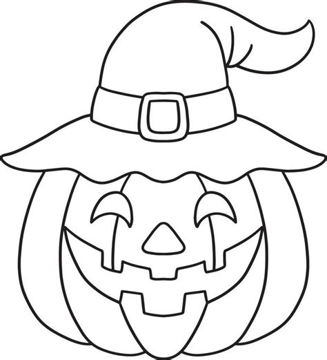 Calabaza Bruja Halloween Aislado P Gina Para Colorear Dibujos De